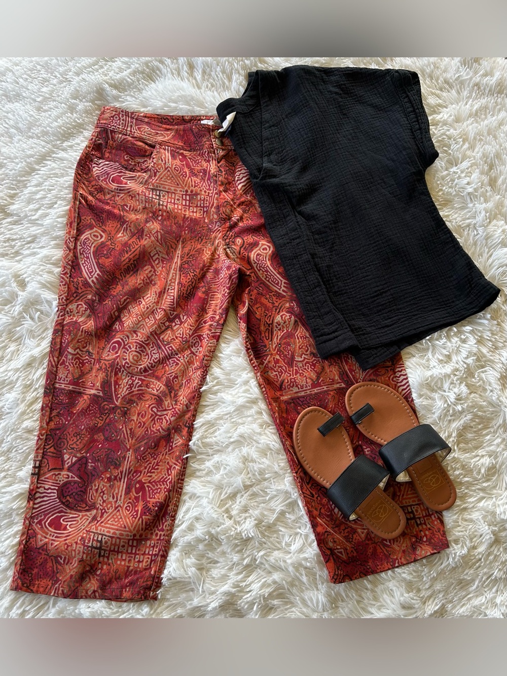 Chico’s | Abstract, Tribal Print Straight Leg Pants